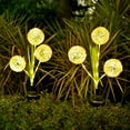 thumbnail image 3 of Fábrica de lámparas solares para césped, lámpara de jardín exterior con forma de diente de león de tres cabezas, lámpara de ambiente, lámpara decorativa para césped, 3 of 5