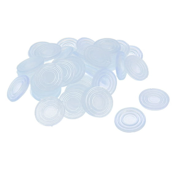 Unique Bargains 24mm x 3mm Rubber Round Shape Glass Table Non-slip Pad Clear 50Pcs
