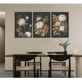 thumbnail image 2 of 3Pcs Vintage Peony Flower Still Life Canvas Wall art Rustic Dark Floral Plant Painting Picture Farmhouse Wall Decor Posters Print Artwork for Women's Room Living Room Bedroom Home Decoration, 2 of 5