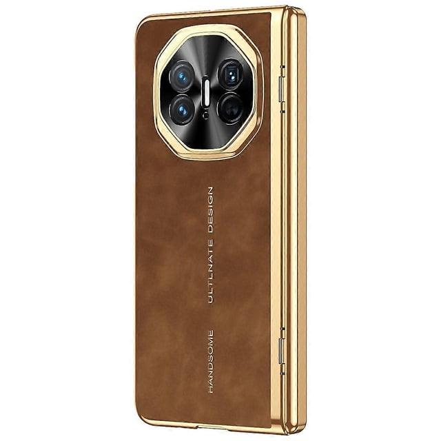 For Huawei Mate X3 4G Phone Case with Tempered Glass Film Electroplating Leather PC Mobile Cover - B