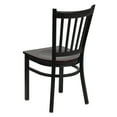 thumbnail image 4 of Flash Furniture HERCULES Series Black Vertical Back Metal Restaurant Chair - Mahogany Wood Seat, 4 of 7