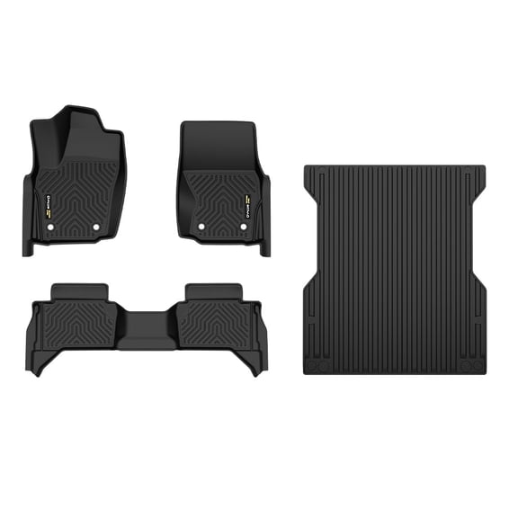 TPE Floor Mats Fit for Toyota Tacoma Double Cab 2024-2026 1st & 2nd Row Truck Accessories Cargo Liners All Weather Protection 4PCS