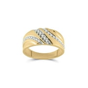 ARAIYA FINE JEWELRY 10kt Yellow Gold Mens Round Diamond Band Ring 1/4 Cttw