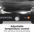 thumbnail image 4 of Proctor Silex Countertop Single Electric Burner with Adjustable Temperature, Portable, Black, 4 of 9