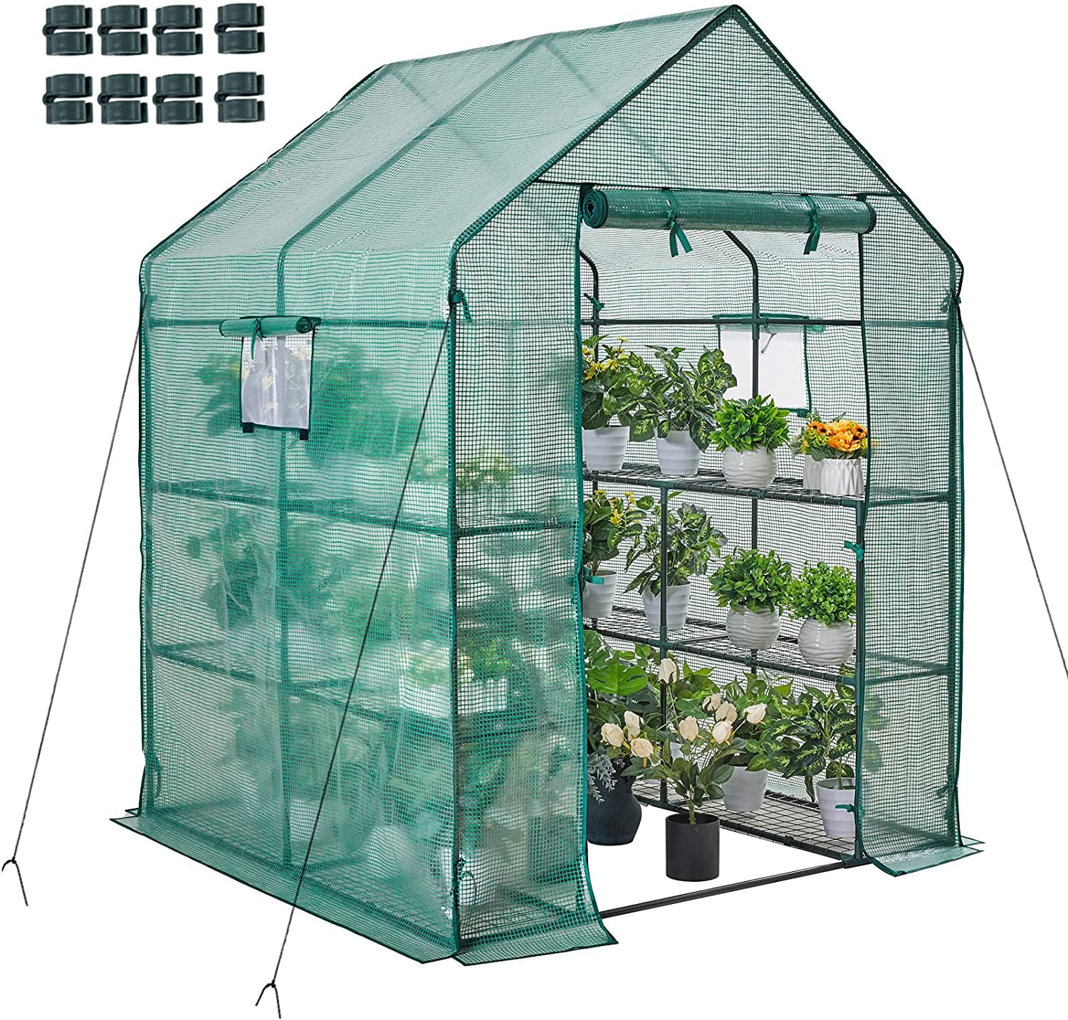HEMBOR 3 Tier 12 Shelves Mini Walkin Greenhouse Garden Yard Patio 56×