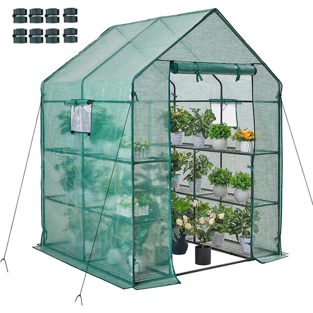 HEMBOR 3 Tier 12 Shelves Mini Walkin Greenhouse Garden Yard Patio 56×