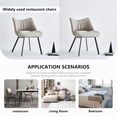 thumbnail image 4 of NessCarsti 2-Piece Faux Leather Chairs, Black Metal Legs, Grey, 19.6"W x 31.8"H, Indoor/Outdoor, 4 of 12