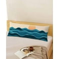 thumbnail image 5 of Teal Waves Body Pillow Cover 20 x 54 Inch Decorative Pillow Cover Watercolor Sun Turquoise Ombre Lumbar Pillowcase Seasonal Rectangle Cushion Case for Couch Sofa Bed Living Room, 5 of 7