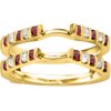 Genuine Ruby Mounted In Sterling Silver Traditional Style Cathedral Wedding Ring Guard Enhancer (0.5ctw)