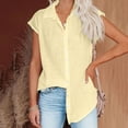 thumbnail image 2 of Razzly Women's T-Shirts Casual Solid Color Breathable Short Sleeve Shirt Comfortable Top for Everyday Style(Yellow,3XL), 2 of 5