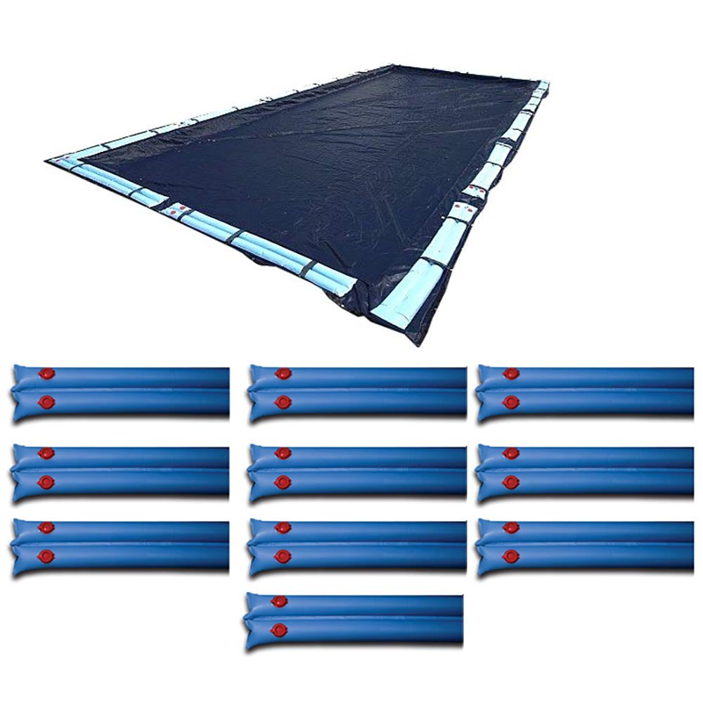 Swimline 25 x 45 Ft Winter In Ground Pool Cover w/ Double Water Tubes