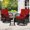 Red, variant on SHGJ&SOFT 3-Piece Patio Conversation Set with Thick Cushions and Glass Table, Modern PE Rattan Outdoor Furniture for Deck, Porch or Garden (Grey)