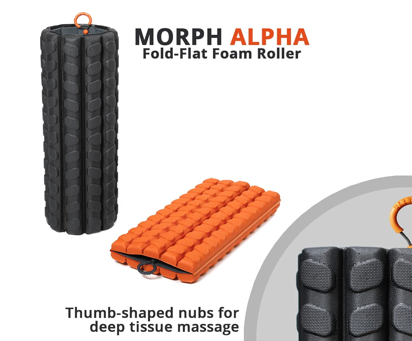 Morph Foam Roller: Collapsible Travel Roller For  Workout Deep Tissue Leg Massage Cracker (midnight Alpha Series (deep Tissue))