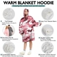 thumbnail image 5 of Pink Brown Camo Classic Shapes Pattern Wearable Oversized Blanket,Wearable Blanket Hoodie for Adults,Cozy Hooded Blankets with Super Pockets,Super Warm Fuzzy Pullover for Women & Men, 5 of 6