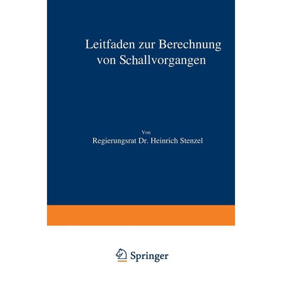 Leitfaden Zur Berechnung Von Schallvorgängen, (Paperback)
