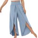 thumbnail image 1 of Leggings de color liso para mujer, pantalones de salón de cintura alta, adecuados para reuniones de amigos., 1 of 5
