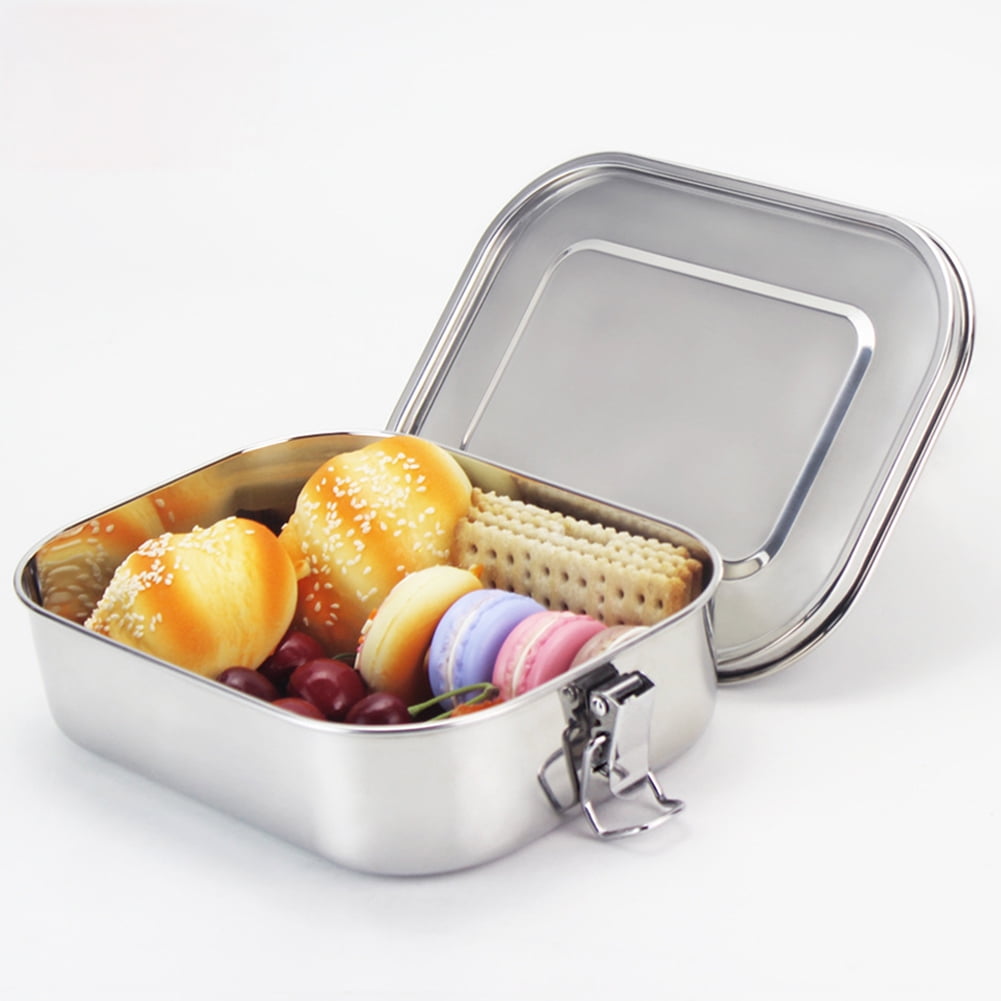 Square 304 Stainless Steel Preservation Lunch Box with Silicone Sealing