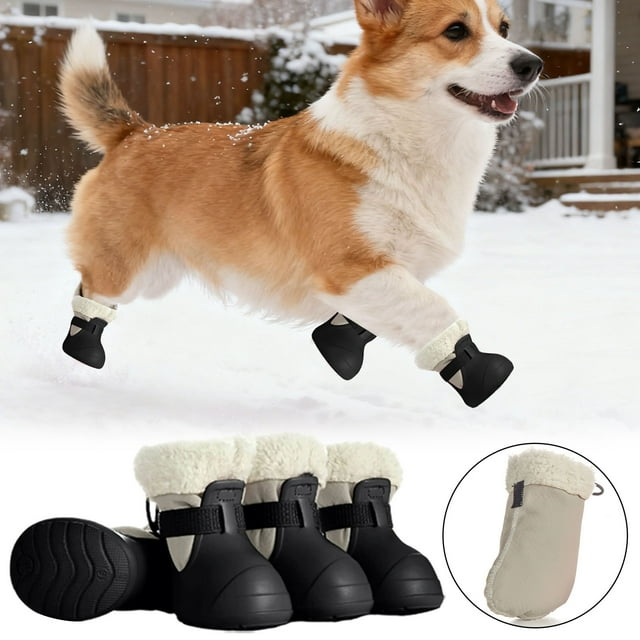 Bottes de Protection pour Chien Toutes Saisons avec Semelles Coulissantes pour Marche en Plein Air, Randonnée et Aventures de Course