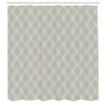 thumbnail image 2 of Ambesonne Grey Plaid Shower Curtain, Scandinavian Tartan Art, 69"Wx84"L, Pearl and Eggshell, 2 of 4