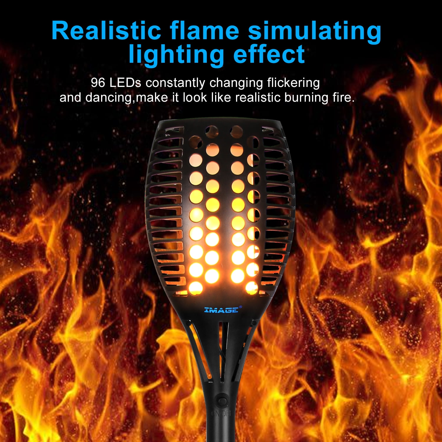 AGPtek Solar Torches Lights Outdoor Landscape Lighting Waterproof LED