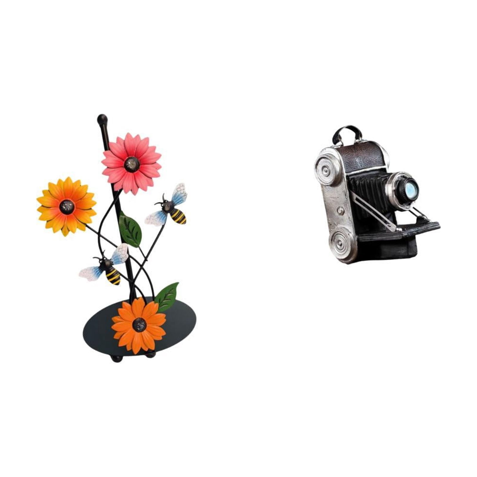 Fiocias Toilet Paper Holder Paper Towel Holder Countertop Camera Statue Model Collectible Figurine Iron And Resin Material Suitable for Kitchen Countertop Din