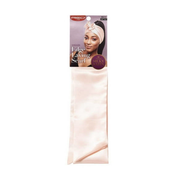KISS - RED SILKY SATIN EDGE SCARF (BEIGE)