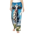 thumbnail image 2 of Lsque Cute Daisy Cow A Print Women's Pajama Pants, Lounge Pant - Comfortable Home Wear,Elastic Waistband, Stylish Design-Small, 2 of 9