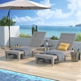 thumbnail image 2 of iSunirm Outdoor Lounge Chair Set of 4, Adjustable Reclining Outdoor Chaise Lounge Chair, Water-Resistant Resin Sun Lounger with Adjustable Backrest for Pool, Patio, Beach, Balcony, and Deck, Taupe, 2 of 7
