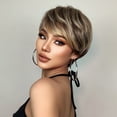 thumbnail image 5 of BERON Brown Wig Short Straight Wig With Bangs for Women Heat Resistant Synthetic Hair Wigs for Daily Use, 5 of 9