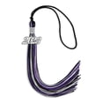 thumbnail image 2 of Black/Purple/Silver Mixed Color Graduation Tassel with Silver Date Drop, 2 of 2