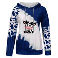 thumbnail image 4 of DDAPJ pyju Cute Cow Print Sweatshirt for Women, Long Sleeve Drawstring Hoodie Pullover Teen Girls Funny Graphic Hooded Tops with Kangaroo Pocket, 4 of 5