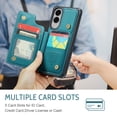 thumbnail image 5 of Allytechgroup Wallet Case for Samsung Galaxy S25 Edge with Credit Card Holder, [RFID Blocking] [Camera Screen Protection] PU Leather Magnetic Clasp Kickstand Shockproof Protective Case, Blue, 5 of 9