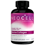 NeoCell Marine Collagen for Radiant and Youthful Skin*, Collagen Types 1 & 3, with Hyaluronic Acid, Paleo Friendly, Gluten-Free, 120 Capsules