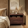 thumbnail image 2 of UBesGoo Nightstand 2 Drawer Dresser Side Table, Soild wood & MDF with Solid Wood Veneer, Brown, 2 of 13