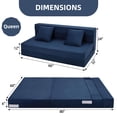 thumbnail image 2 of Bingirl Fauteuil-Lit Futon Pliant Convertible Format Grand Lit avec Oreiller, 2 of 8