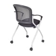 thumbnail image 5 of Regency Cadence Flexible High-Back Nesting Chair with Padded Fabric Seat – Breathable Mesh, Flip-Up Seat & Casters for Training Rooms, Classrooms & Offices (12-Pack, Black), 5 of 8