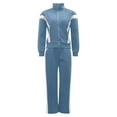thumbnail image 4 of enyan Sweatsuits Women 2 Piece Outfits Two Piece Crewneck Sweatshirts Sets Lounge Fall Sweatpants Tracksuits Womens Sweatshirt Set Blue,S, 4 of 4