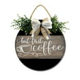 thumbnail image 2 of Eveokoki But First Coffee Sign Rustic Wood Coffee Sign Farmhouse Coffee Bar Wall Decor Wood Plaque Hanging Sign for Home Housewarming Coffee Bar Coffee Station, 12x12 Inch, 2 of 5