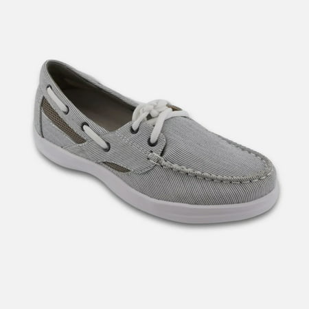 

APEX A2210W PETALS SYDNEY CANVAS WOMEN S BOAT SHOES IN GREY