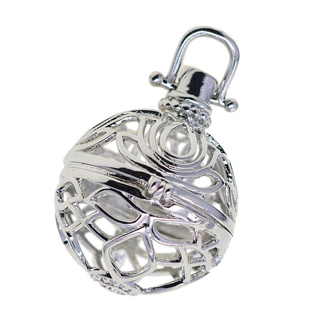 pitrice Beads Cage Charms Locket Pendant Settings for DIY Necklace Lotus