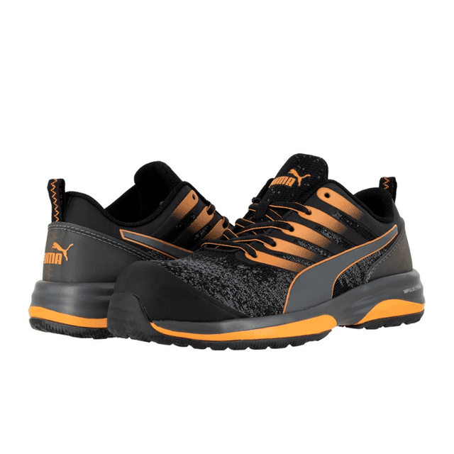 Tenis De Seguridad Industrial Dieléctrico Puma 554 Negro con Naranja