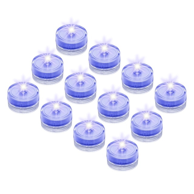 Unique Bargains 24Pcs Bright LED Tea Light, Blue Waterproof Flameless Candle Color Change Party Wedding Festivals Decor