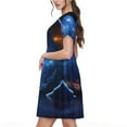 thumbnail image 2 of Naloa Astronaut Print Womens Summer A-Line Dress with Pockets,Short Sleeve Dresses,Flowy Beach Swing Dress for Vacation Travel, 2 of 6