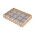 thumbnail image 4 of Segolike Earring Organizer Tray Wooden Girls Gifts Jewelry Box for Home Shop Counter 12 Grids Gray, 4 of 8