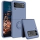 thumbnail image 1 of Funda de teléfono magnética con soporte de anillo de lujo para Samsung Galaxy Z Flip 4 Flip 3, funda de silicona con sensación de piel para Samsung Z Flip4 3 QYM unisex, 1 of 2