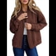 thumbnail image 2 of Chaquetas para Mujer, Moda de Otoño, Bonitos Abrigos de Jacquard, Chaquetas con Cremallera, Elegantes e Informales. Marrón Oscuro XL, 2 of 9
