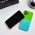 thumbnail image 6 of Magnetic Case for iPhone 13 Case [Compatible with MagSafe] Camera Protector & Luxury Gradient Ultra Slim Soft Silicone Shockproof Case for Women Men, Green&Blue, 6 of 8