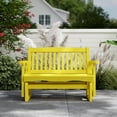 thumbnail image 2 of Wildridge Classic Mission Glider, Lemon Yellow - Outdoor Weather Resistant Recycled HDPE Glider for Porch, Patio, Deck, 2 of 4