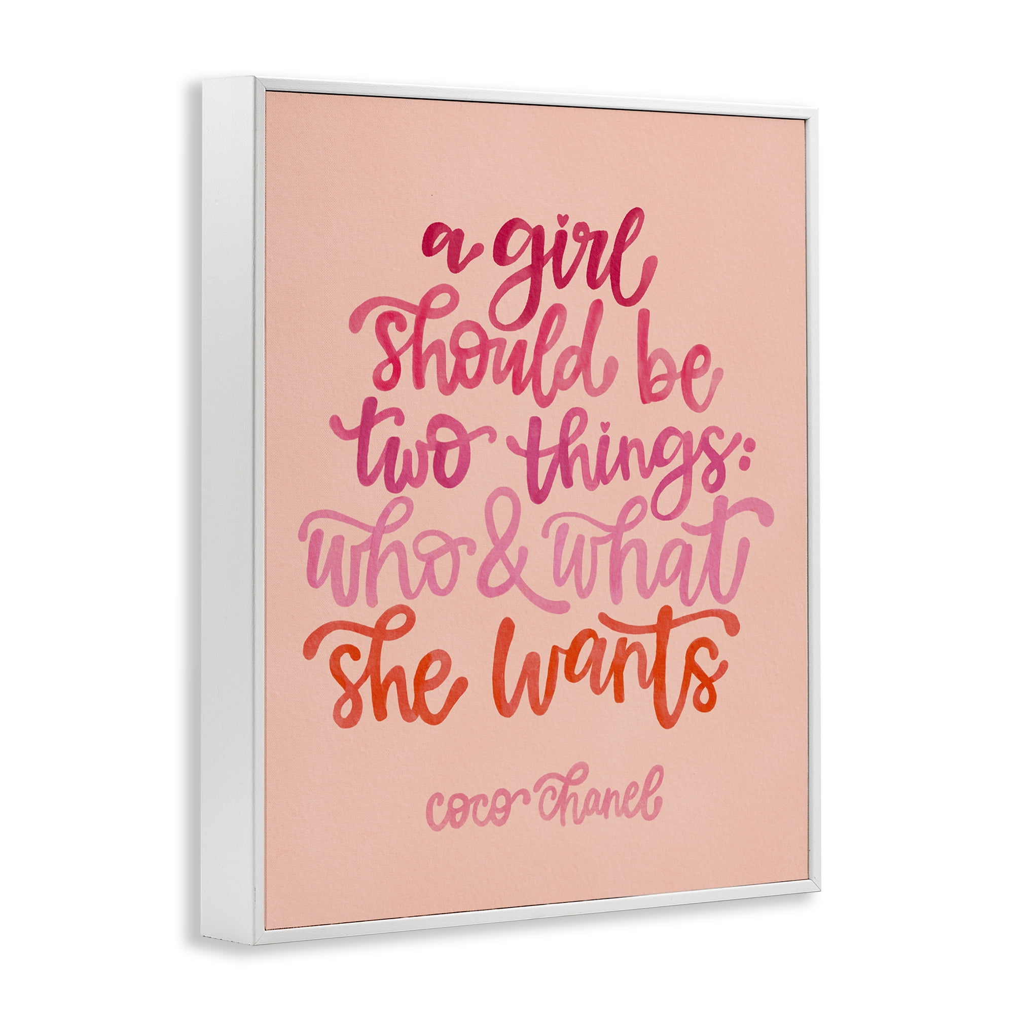 Stupell Industries Where & What She Wants Typography Painting White Framed Art Print Wall Art, 11 x 14