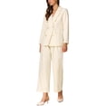 thumbnail image 4 of INSPIRAR CHIC Conjuntos de Dos Piezas para Mujeres, Atuendos de Negocios Elegantes para Oficina, Conjuntos de Blazer y Pantalones XS Blanco, 4 of 5